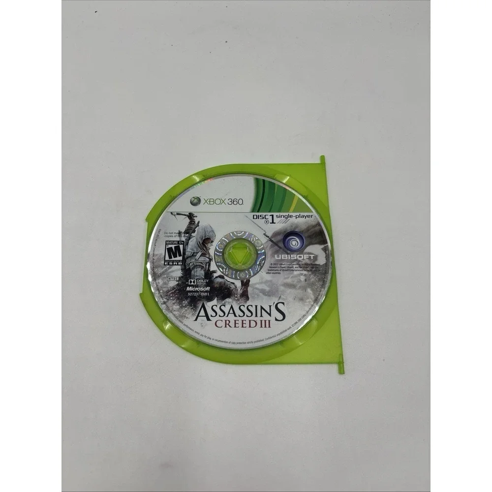 Assassins Creed III 3 Disc 1 XBOX 360 Video Game Disc Only